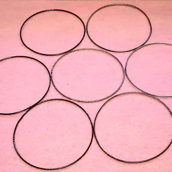 Bangle Bracelets -- Set of 7  --  2 3/4" Diameter -- Light & Dark Tones - Picture 8 of 12